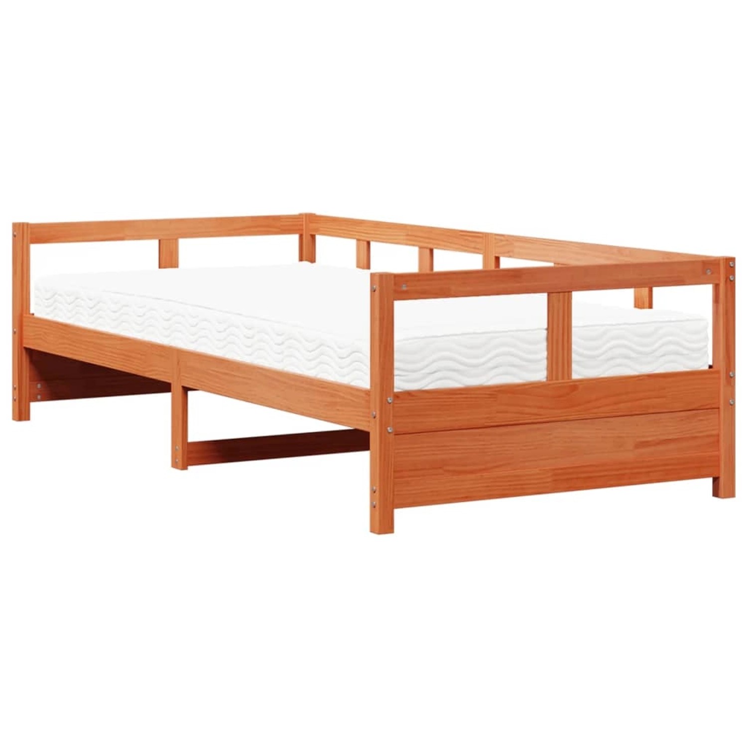 vidaXL Tagesbett mit Matratze Wachsbraun 90x190 cm Massivholz Kiefer 3321055