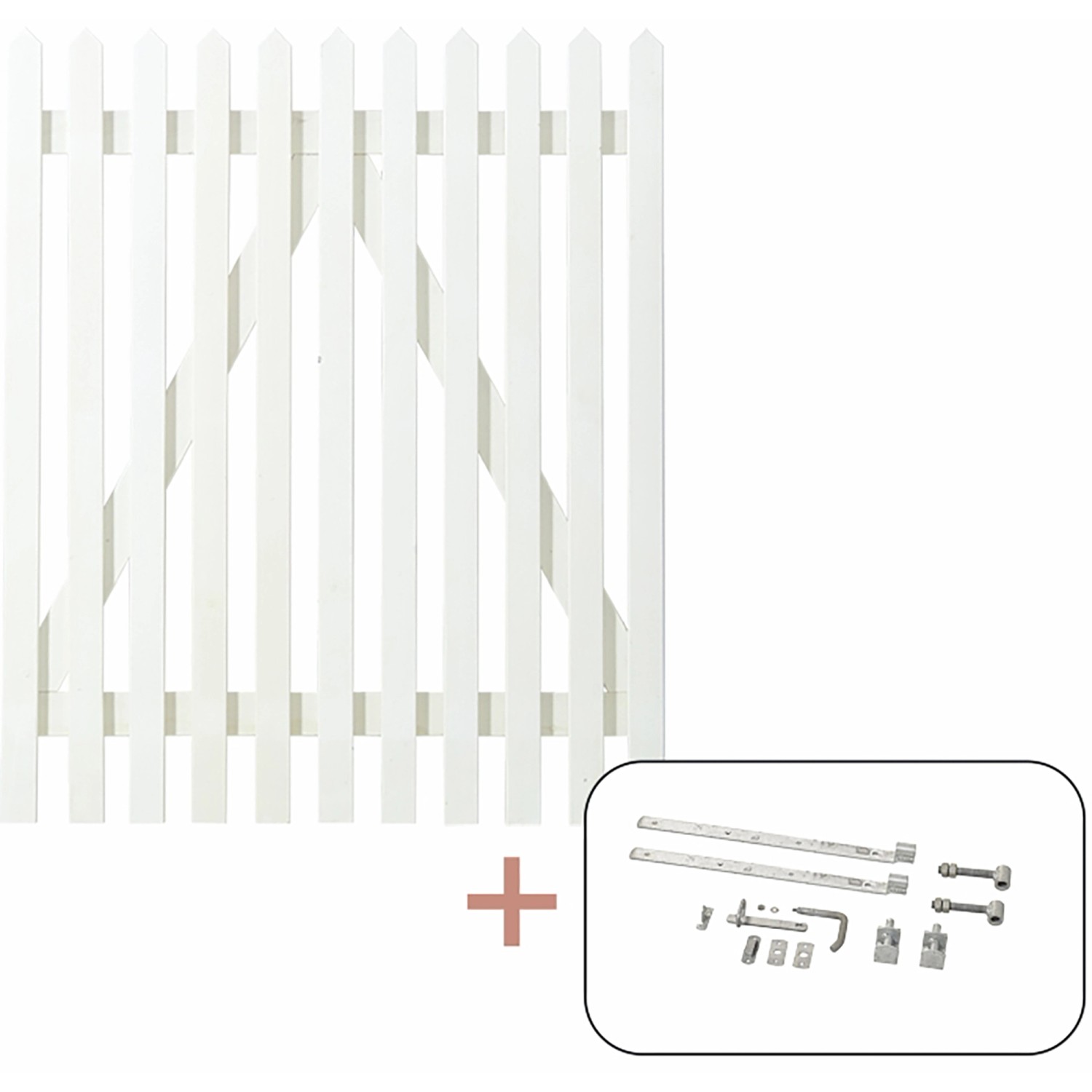 Einzeltor Skagen Lux Nadelholz Weiß 100 cm x 120 cm günstig online kaufen