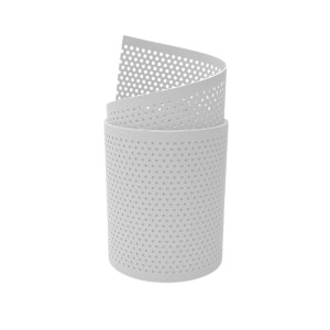 Weißer, gelochter Sichtschutzstreifen (2,55m) für Zäune. Zubehör für Zaunbau.