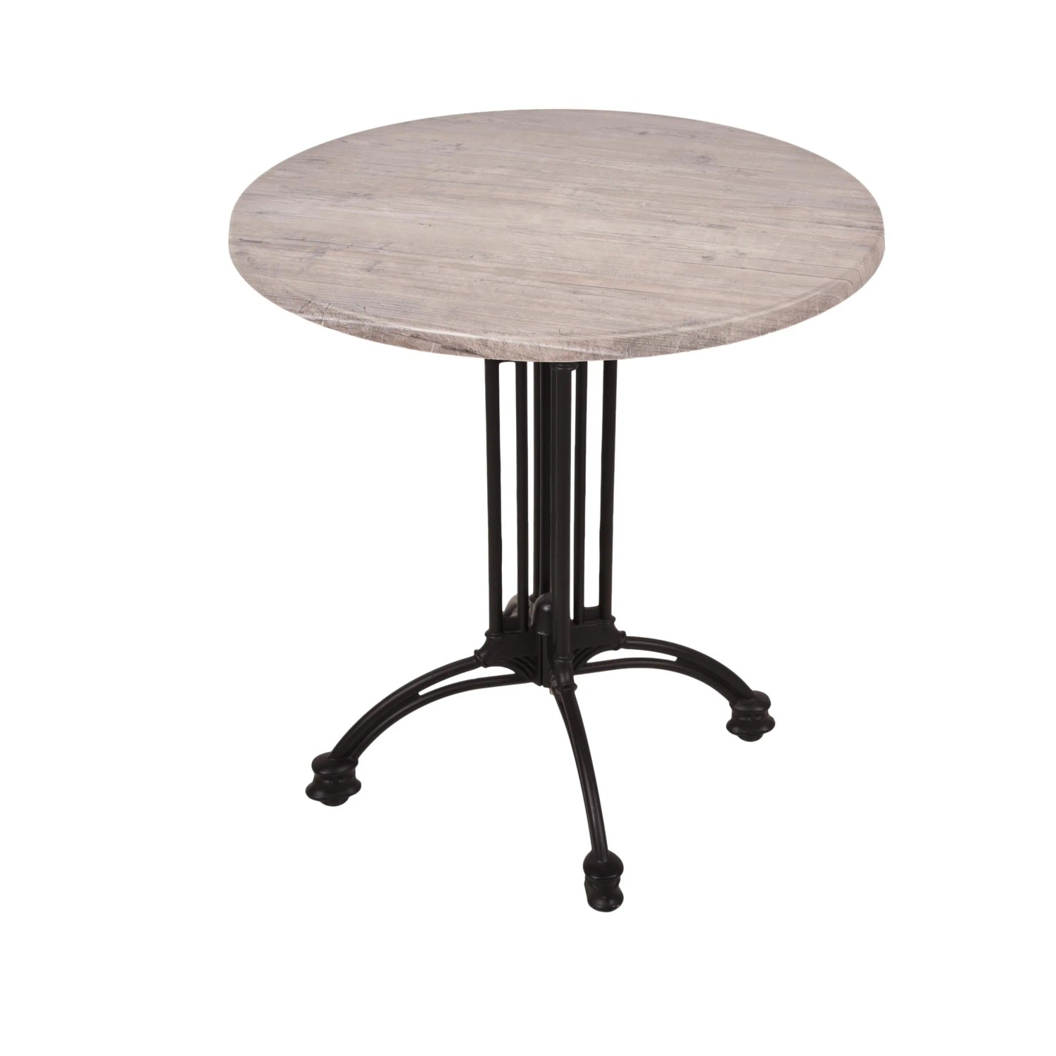 DELUKE Bistrotisch JELENA Ø70cm Rund Hellbraun Holz Cafétisch Bartisch Gartentisch Outdoor-Esstisch
