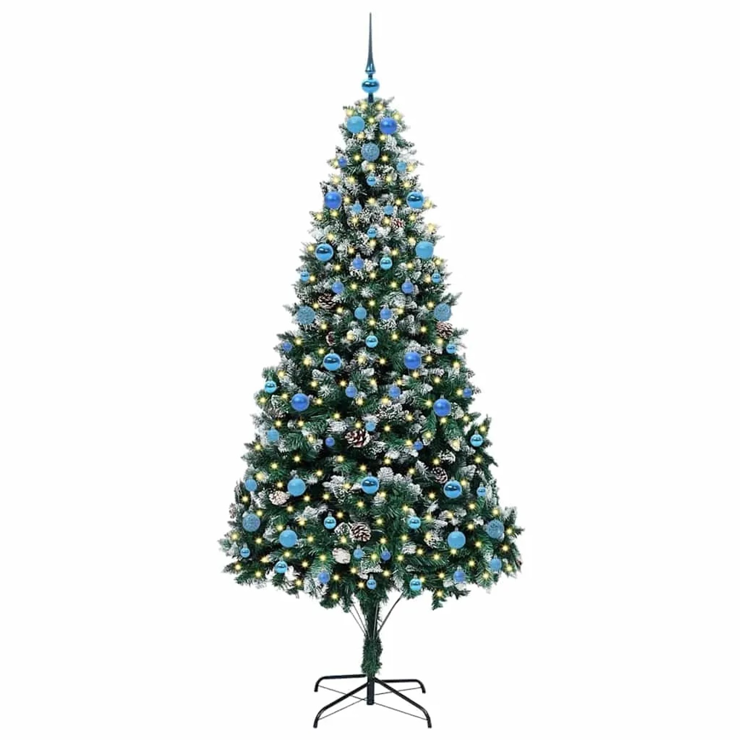vidaXL Künstlicher Weihnachtsbaum mit 300 LEDs mit Ständer Grün 210 cm 3396280
