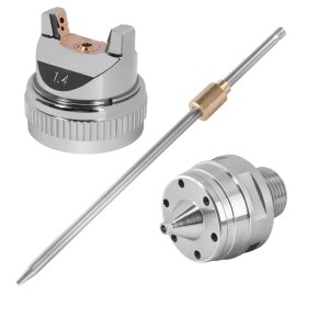 STAHLWERK Düsensatz 1,4 mm für Lackierpistole, bestehend aus Düse, Nadel und Luftkopf.