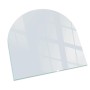 Weiße, halbkreisförmige Glasbodenplatte 100x100 cm für Kaminöfen.