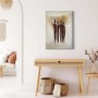 Abstraktes Leinwandbild mit Personen in Beige und Braun. Moderne Kunst für Wohnzimmer als Wanddekoration.