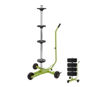 TRUTZHOLM Felgenbaumwagen, fahrbar, mit Griff und Rädern zur Reifenlagerung. Traglast 100 kg.
