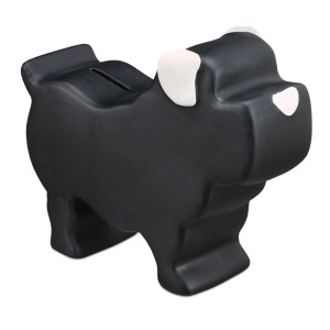 Relaxdays Spardose Keramik Schwarz Beschreibbar 17 cm x 8,5 cm x 20 cm 630 g