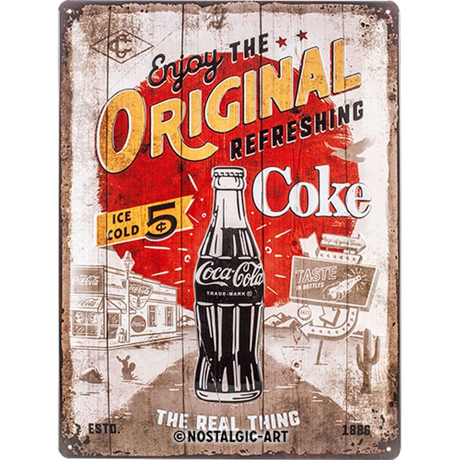 Nostalgic-Art Blechschild 30 x 40 cm - Coca-Cola - Original Coke Highway 66 günstig online kaufen