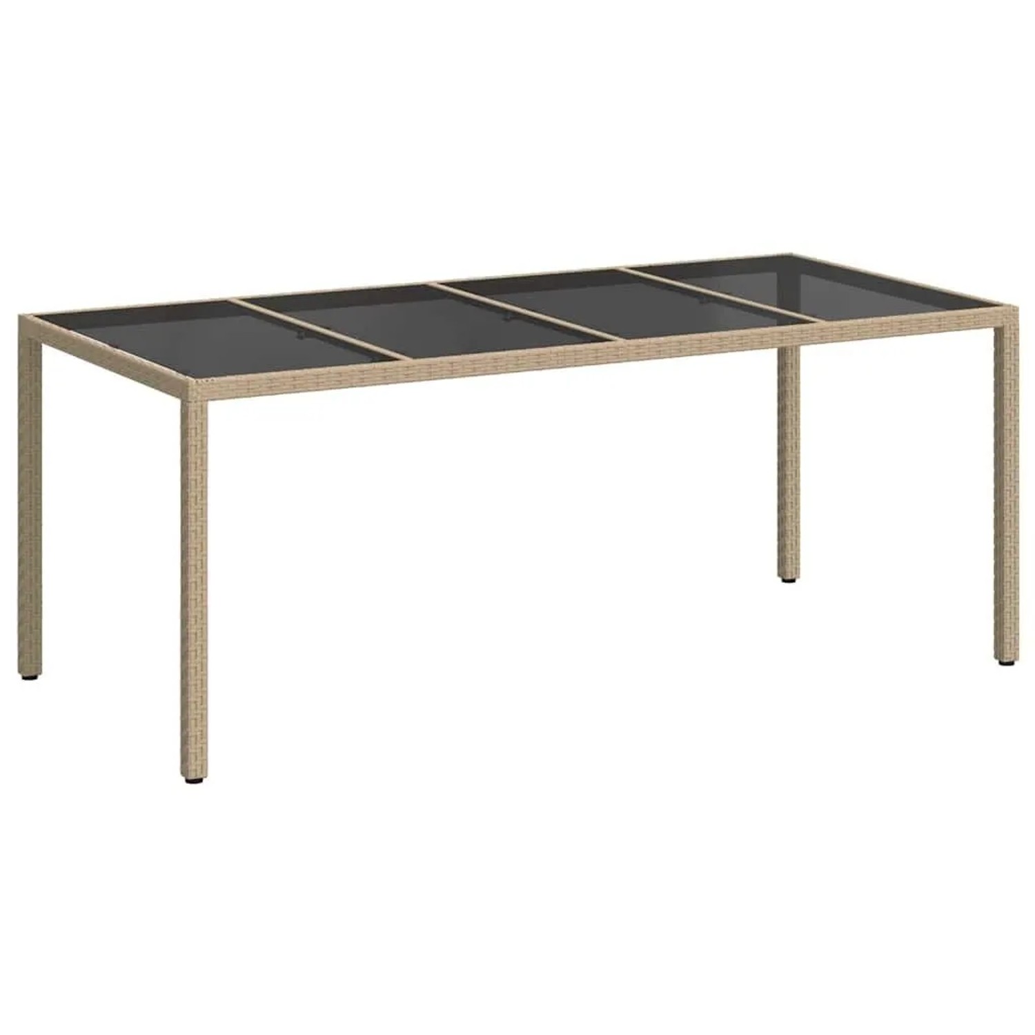 Furnicato Gartentisch Beige 190 X 90 X 75 Cm Poly Rattan