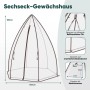 Sekey Foliengewächshaus 160x160x180cm Gewächshaus Tomatengewächshaus Überwinterungszelt Sechseckig Winterschutz Mehrzweck Treibhaus Pflanzenhaus_6