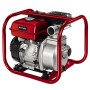 Einhell GE-PW 46 Benzin-Wasserpumpe mit rotem Rahmen und silbernem Pumpengehäuse.