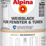 Dose Alpina Weißlack für Fenster & Türen, seidenmatt, 750ml. Weißer Lack mit hoher Deckkraft und Wetterschutz.