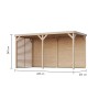 Karibu Pavillon Cannes XXL mit Rück- und Lamellenwand, 453x231cm, aus Fichte. Ideal für Outdoor-Küche.