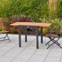 Merxx Gartenmöbelset Santorin mit Klappsesseln und ausziehbarem Balkontisch aus Akazienholz und Aluminium.