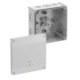 Spelsberg Abzweigkasten Abox 100-L Grau, geöffnet, zur Elektroinstallation im Innen- und Außenbereich.