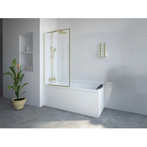 Vente-unique Duschabtrennung Bradenton Goldfarben 70 cm