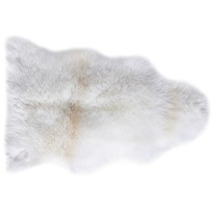 Naturweißes Schaffell Echtfell, 60x85 cm, für gemütliche Wohnatmosphäre.
