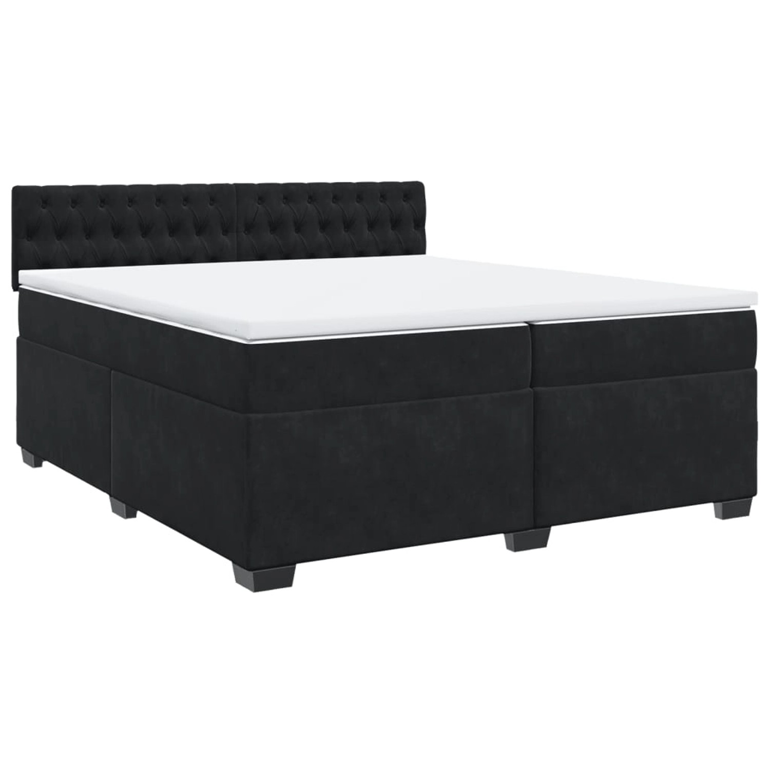 vidaXL Boxspringbett mit Matratze Schwarz 200x200 cm Samt2107129 günstig online kaufen
