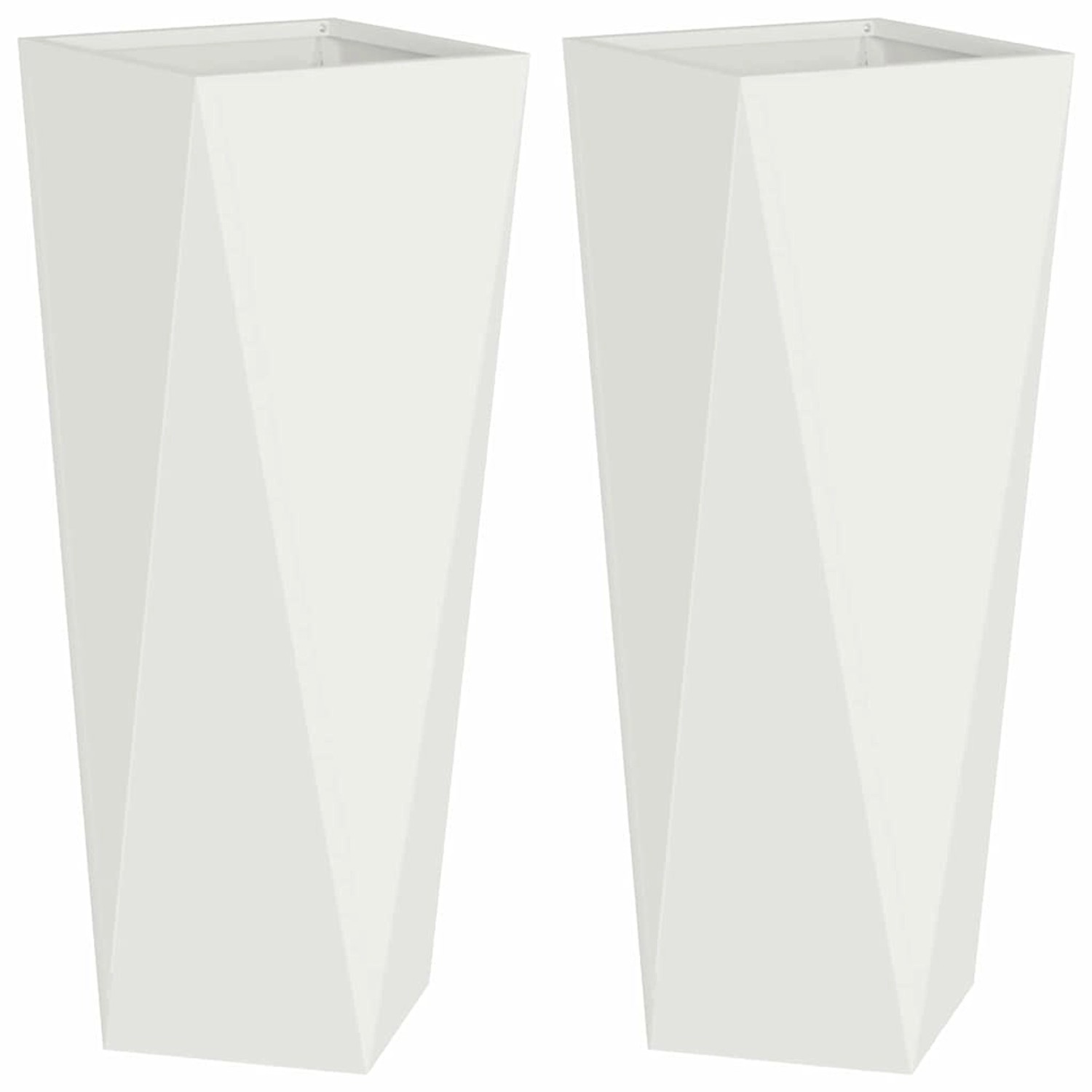 vidaXL Pflanzkübel 2 Stk Weiß 30 x 30 x 75 cm Stahl 883769 günstig online kaufen