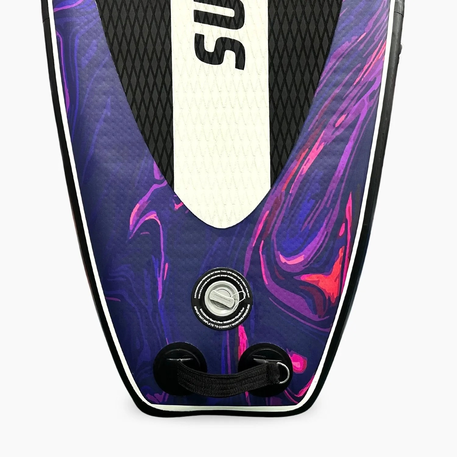 Suprfit SUP Board Vibrant Lips, Spitze mit Ventil, D-Ringen und farbigem lila-pinkem Design. Ideal für Wassersport.