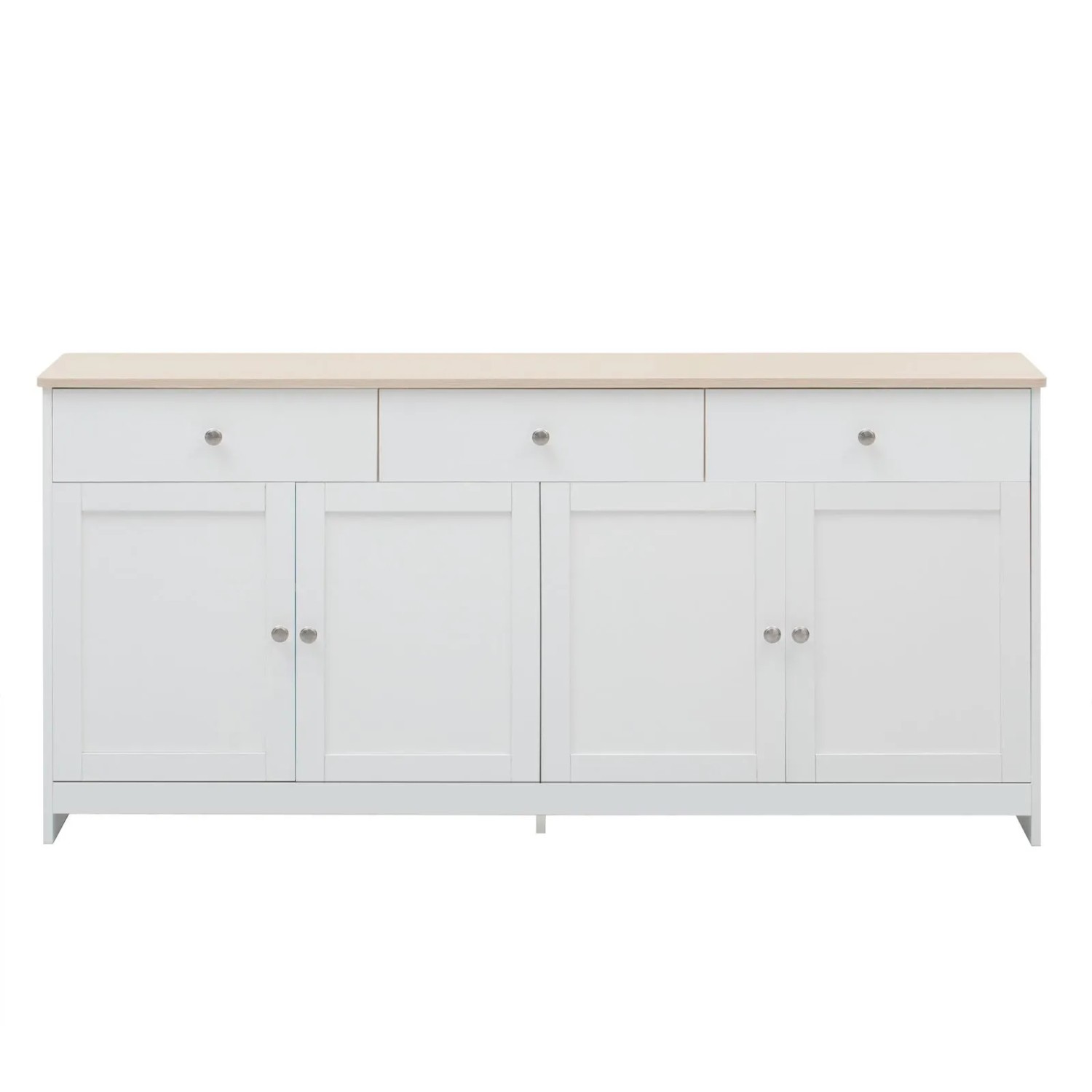 PXloue Sideboard Küchenschrank mit 4 Türen 3 Schubladen fur Wohnzimmer