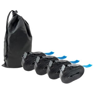 4 anthrazitfarbene TRUTZHOLM Spanngurte, 5 m, je 250 kg, mit Tasche. Profi-Gurte für Ladungssicherung.