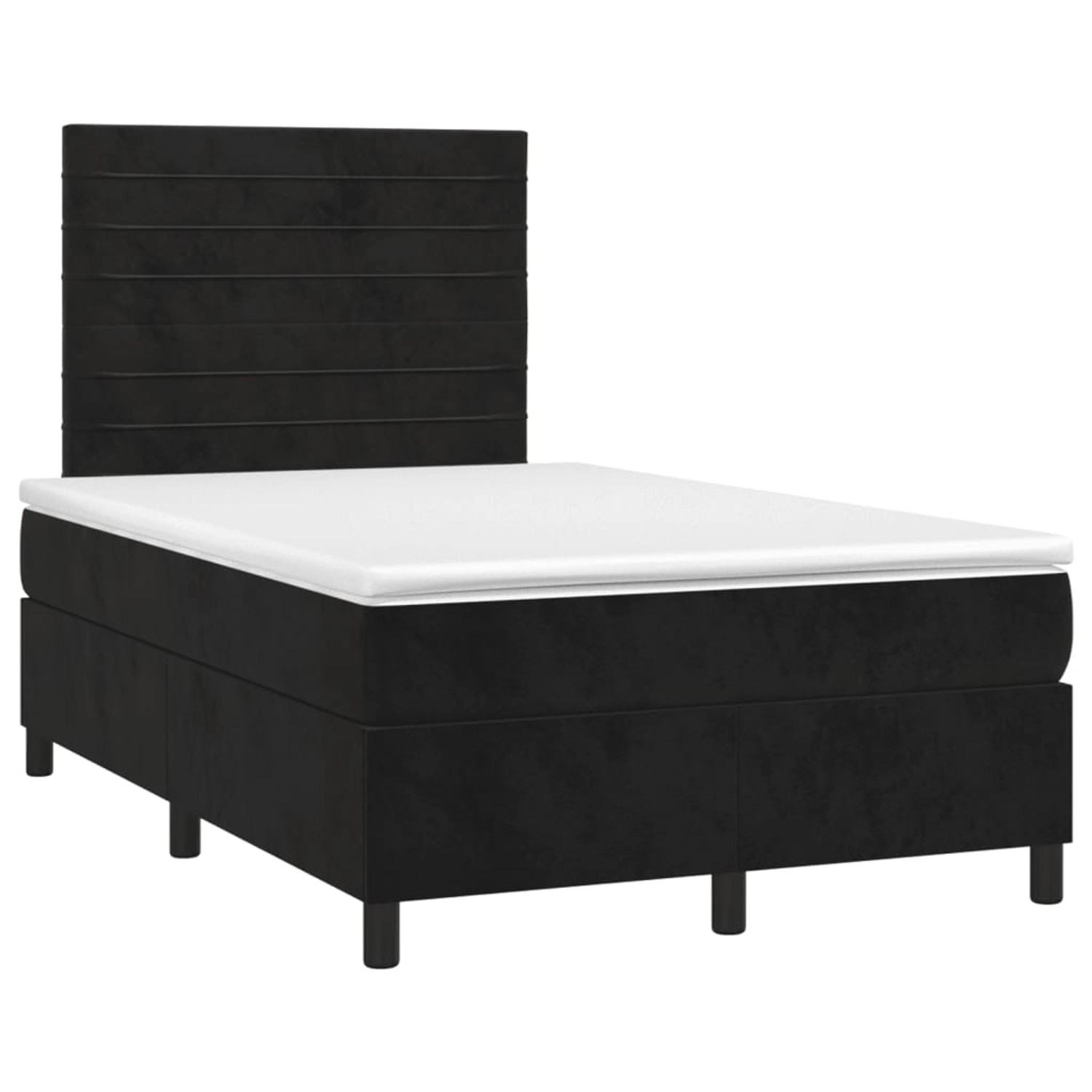 vidaXL Boxspringbett mit Matratze & LED Schwarz 120x200 cm Samt 3136175 günstig online kaufen