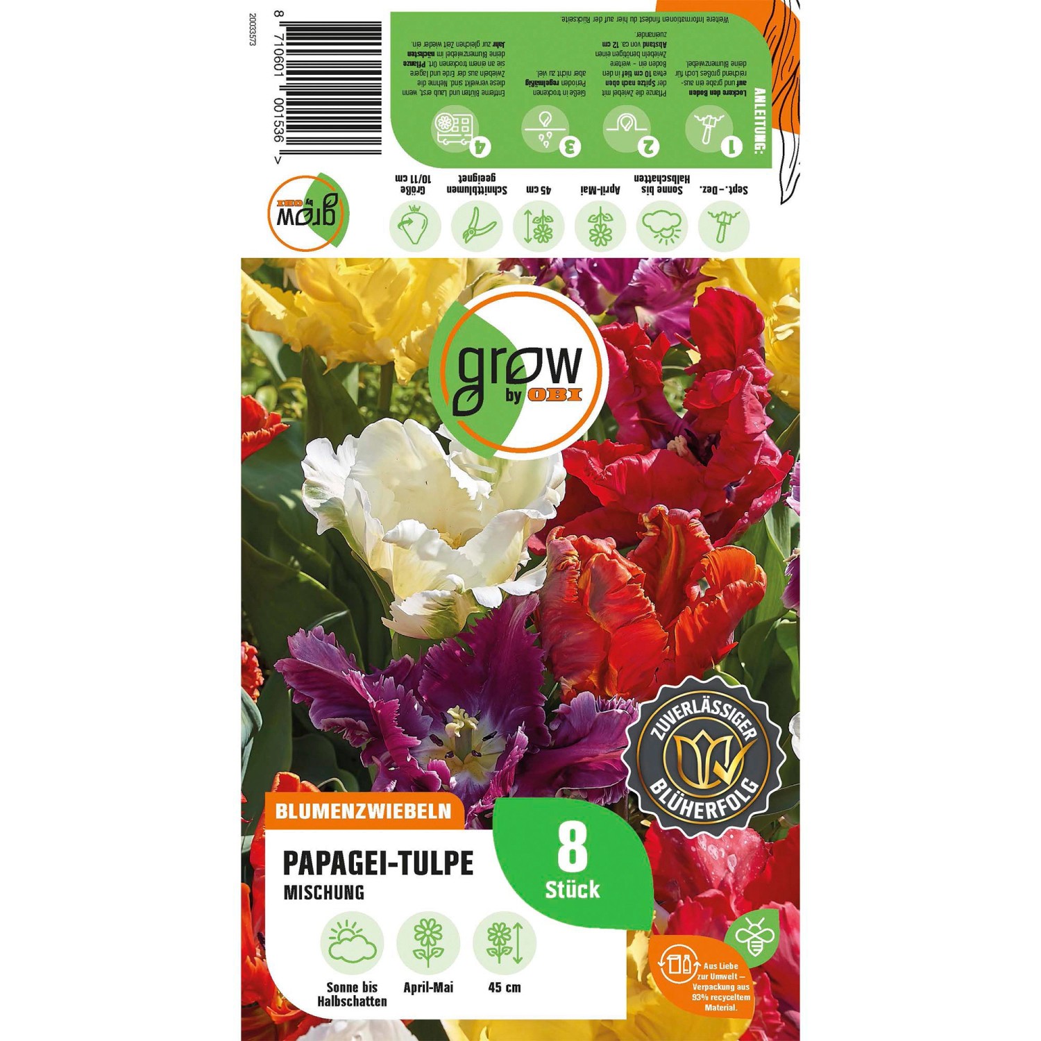 GROW by OBI Papagei-Tulpen Papegei Mischung 8 Stück Tulipa parrot Mixed günstig online kaufen
