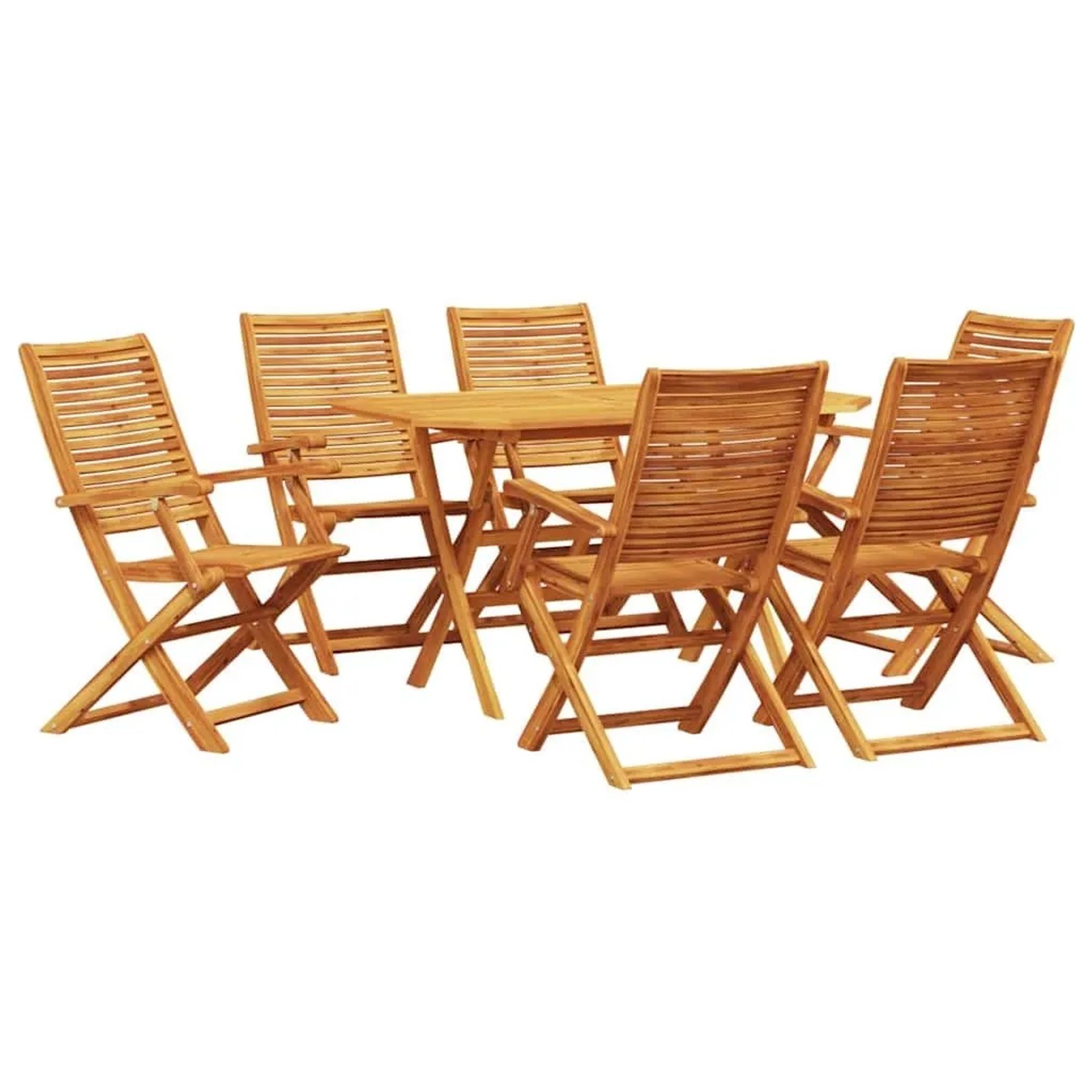 vidaXL Garten Essgruppe 7 Stk Braun Massivholz Akazie 3375713