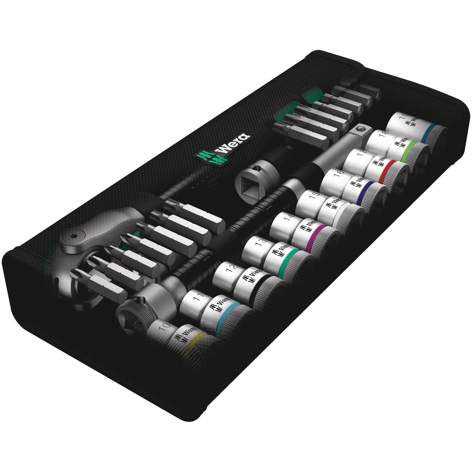 Wera Zyklop Speed-Knarrensatz 8100 SC 6 metrisch, 1/2 Zoll Antrieb in Textilbox.