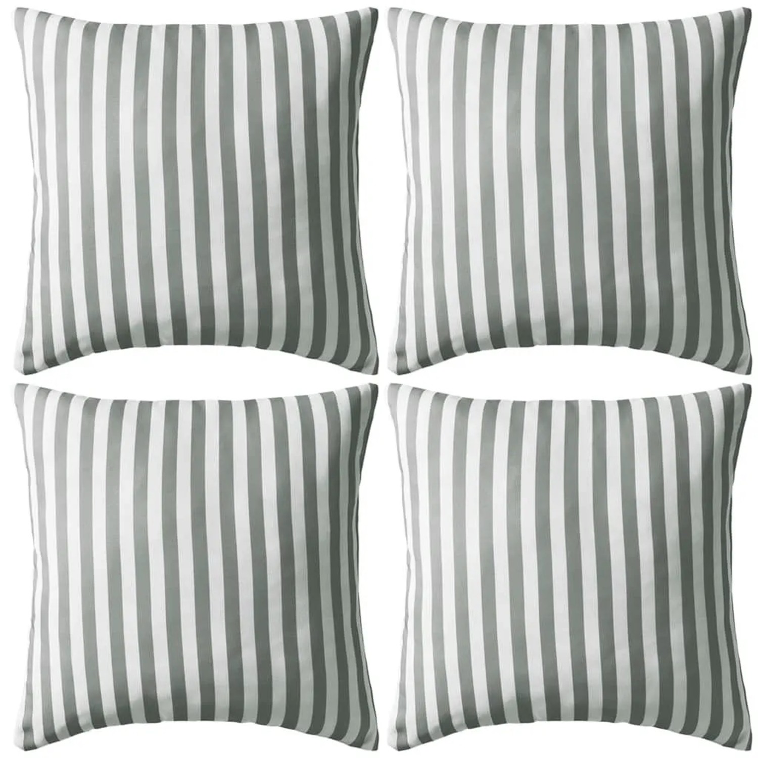 vidaXL Gartenkissen 4 Stk Streifenmuster 45 x 45 cm Grau 132310