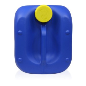 Blauer Kanister Bayzid Chlor 13% Flüssig 25kg für Pool Desinfektion, Ansicht von oben.