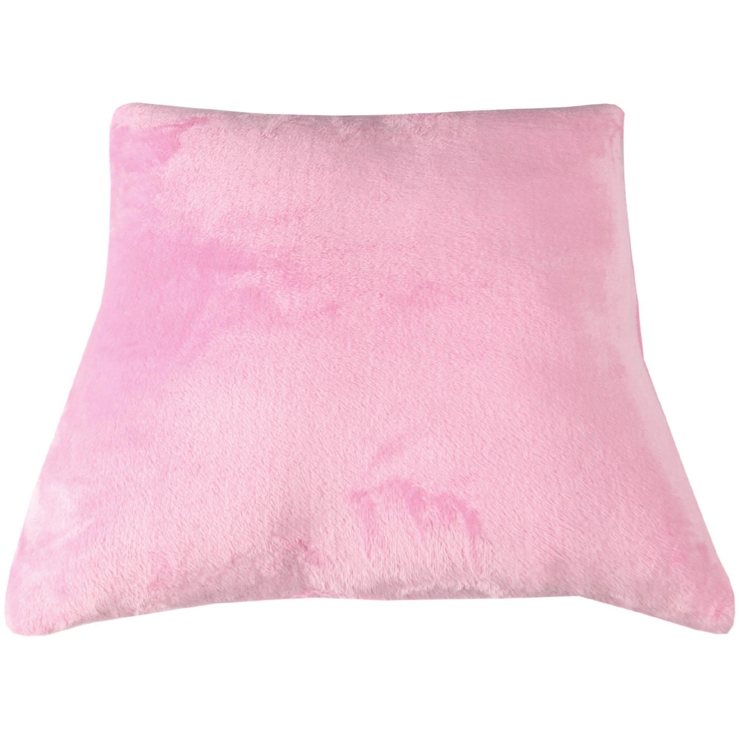 Bestlivings Dekokissen, rosa Kuschelkissen mit Reißverschluss, 45x45 cm.