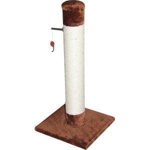 Brauner Ebi Kratzbaum Classic Post mit Sisalstamm und Spielzeugmaus, 38x38x80cm.