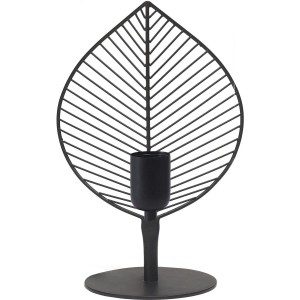PR Home Elm Tischlampe im Blatt Jungle Design aus Metall Schwarz  32,5cm E27