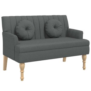 vidaXL Sitzbank mit Kissen Dunkelgrau 113x64,5x75,5 cm Stoff 372131