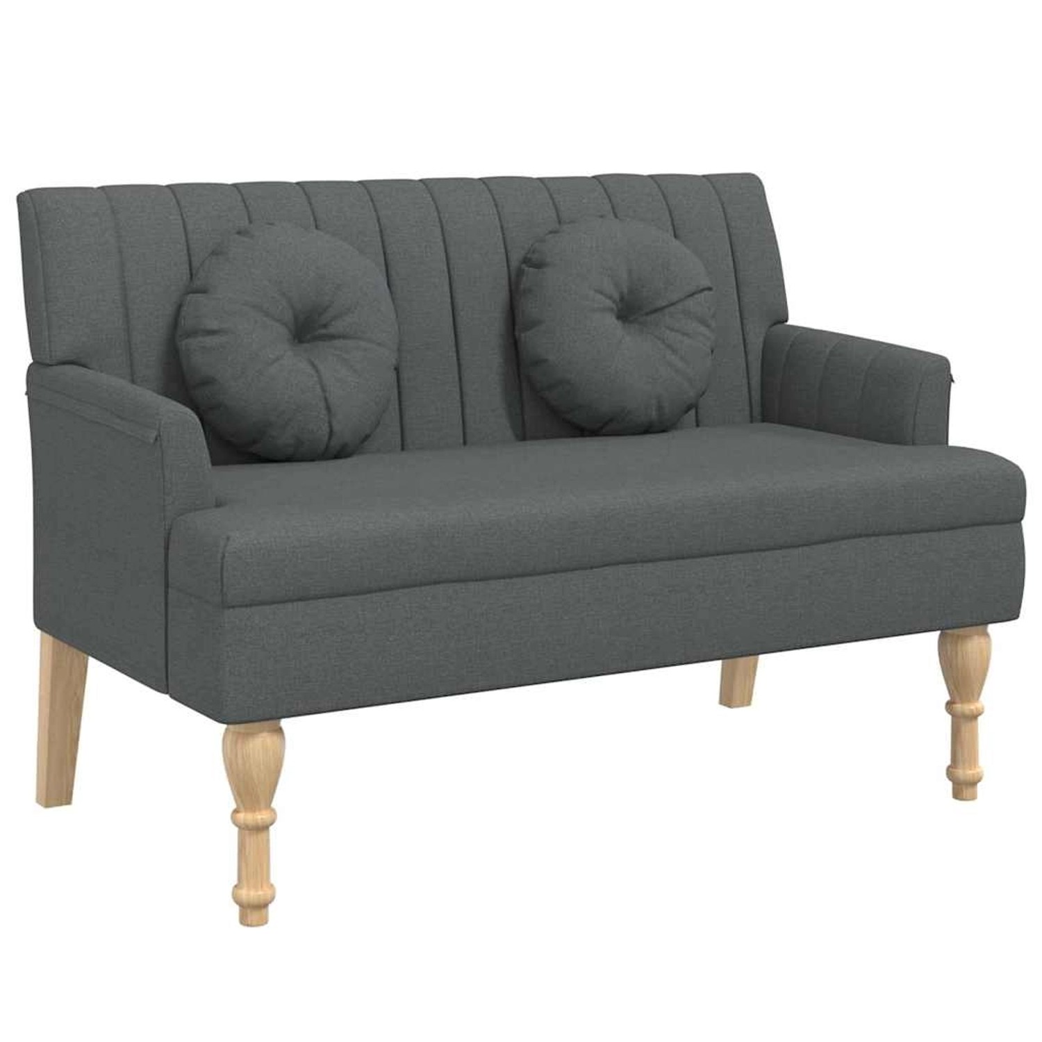 vidaXL Sitzbank mit Kissen Dunkelgrau 113x64,5x75,5 cm Stoff 372131