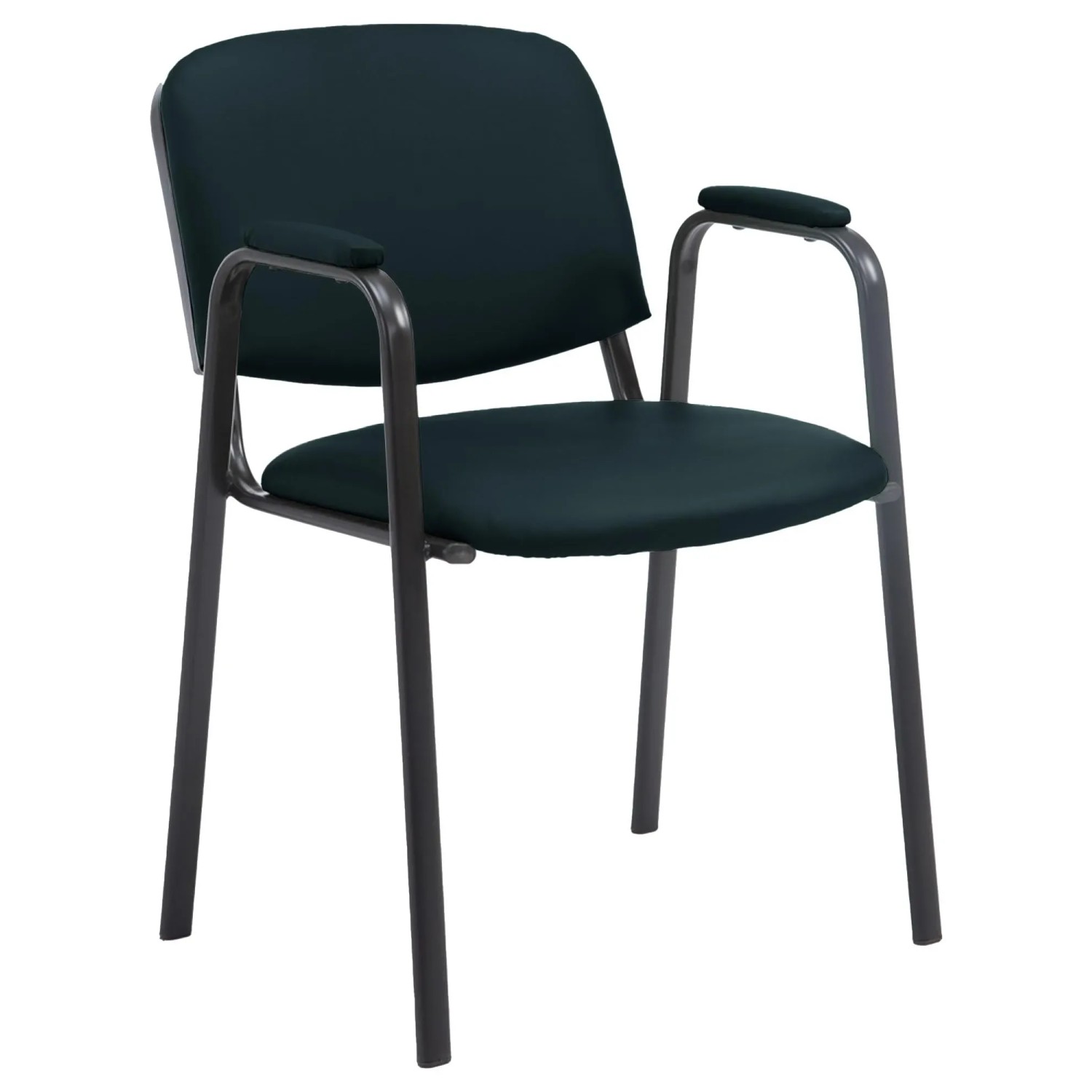 DELUKE Besucherstuhl ZAGREB Kunstleder Schwarz 53x55x79cm Konferenzstuhl Wartezimmerstuhl Bürostuhl