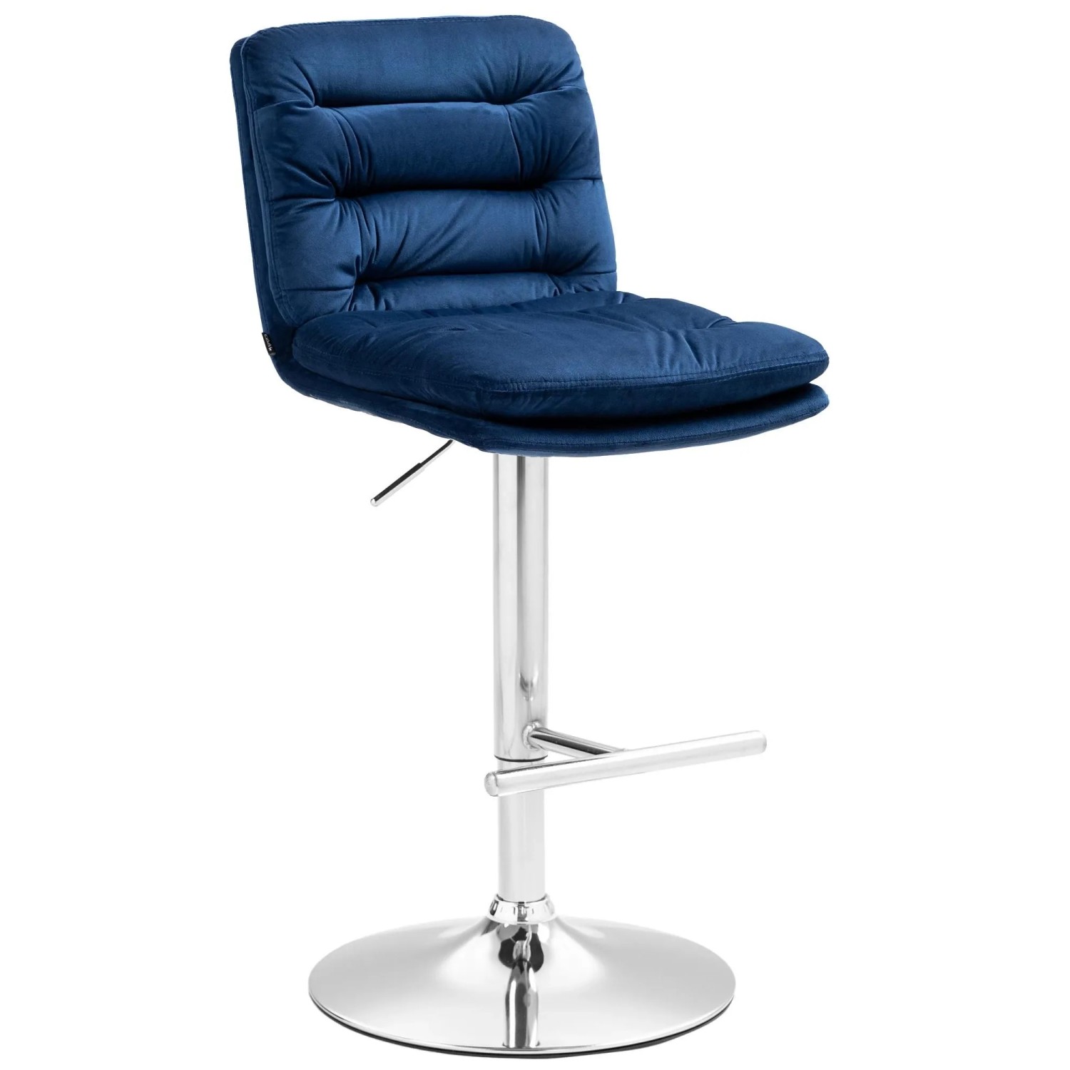 DELUKE Barhocker TURIN Blau Samt Chrom Barstuhl Mit Lehne Tresenhocker Tresenstuhl
