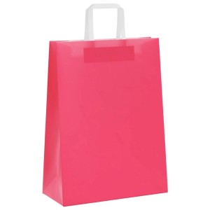 vidaXL Papiertragetaschen 250 Stk mit Henkeln Rosa 26x12x35 cm 4101898