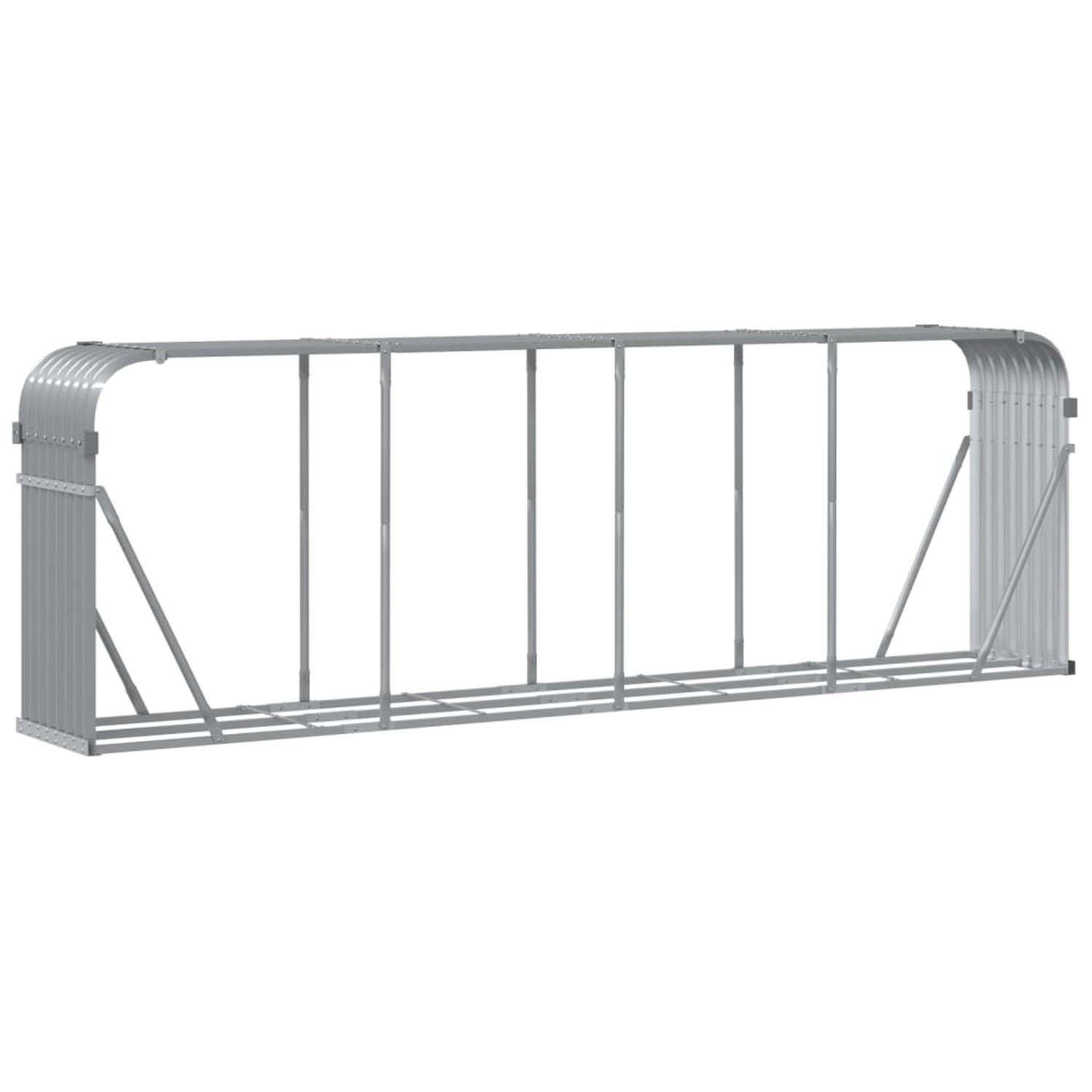 vidaXL Kaminholzunterstand Hellgrau 300x45x100 cm Verzinkter Stahl 364556 günstig online kaufen