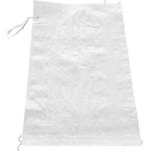 Weißer PP-Gewebesack, 40x60 cm, robust und reißfest für Bau und Garten.