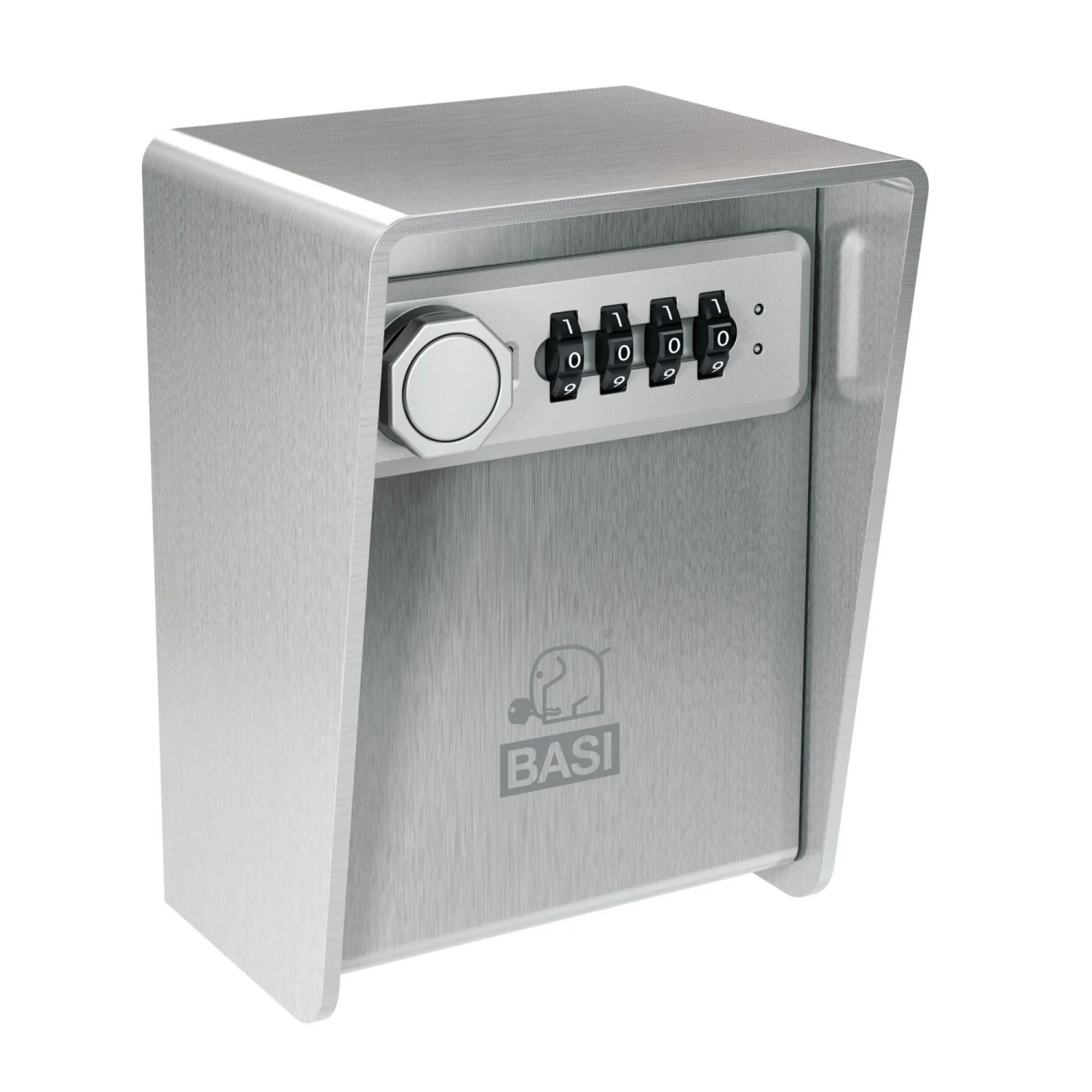 Basi Schlüsselsafe mit Zahlenschloss SSZ 400 aus 3 mm Edelstahl mit 2 Schlüsselhaken Einstellbare 4-Stelliger Zahlenkomb...