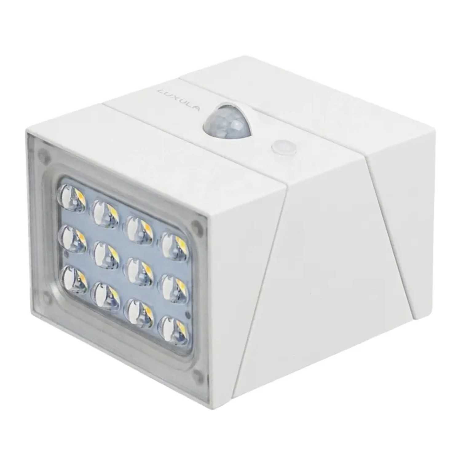 LUXULA Solar Wandleuchte 300lm 3000- 6000K Warm- Kaltweiß Bewegungsmelder PIR Sensor Drehbare Hauswandleuchte Weiß