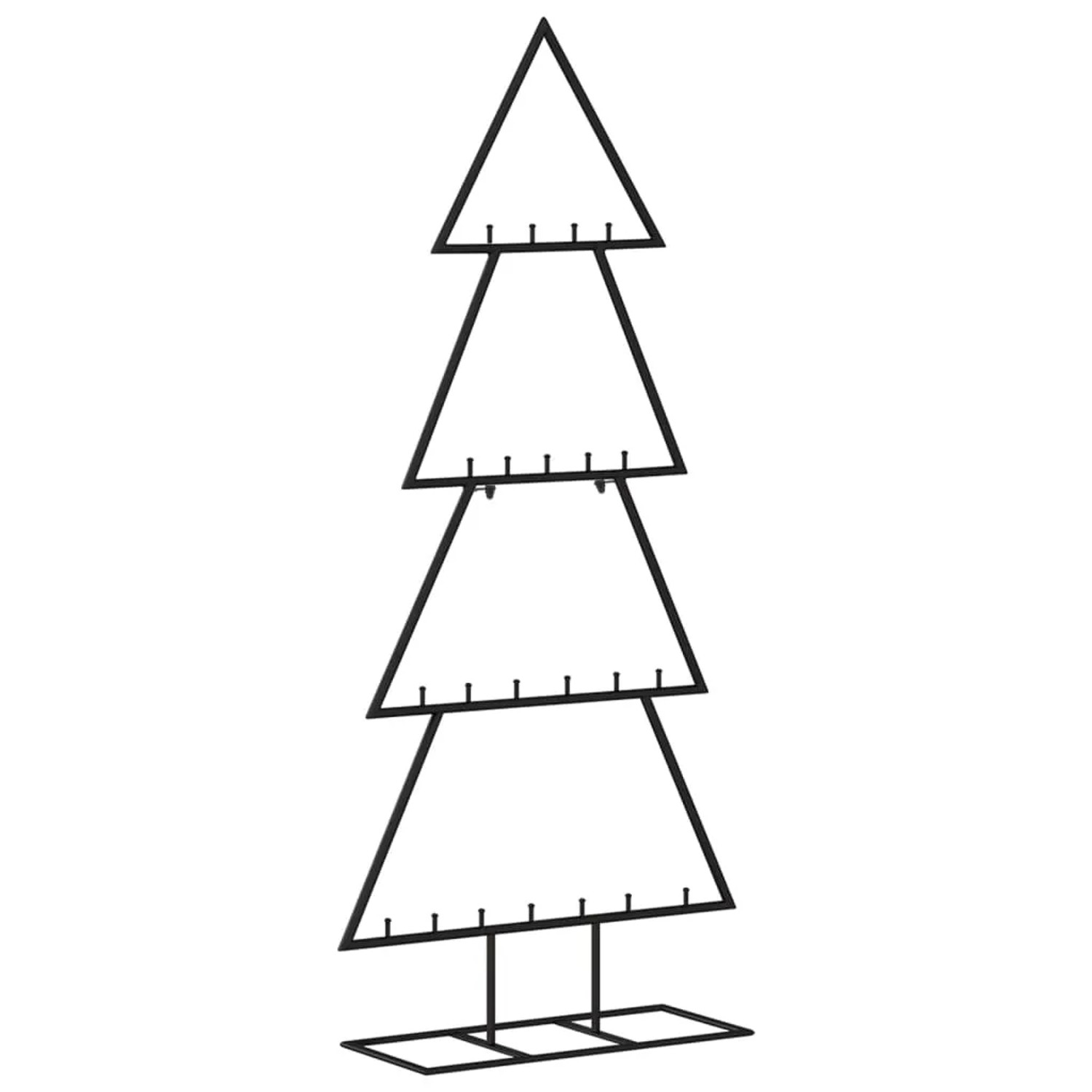 vidaXL Metall-Weihnachtsbaum für Dekorationen Schwarz 125 cm Modell 4