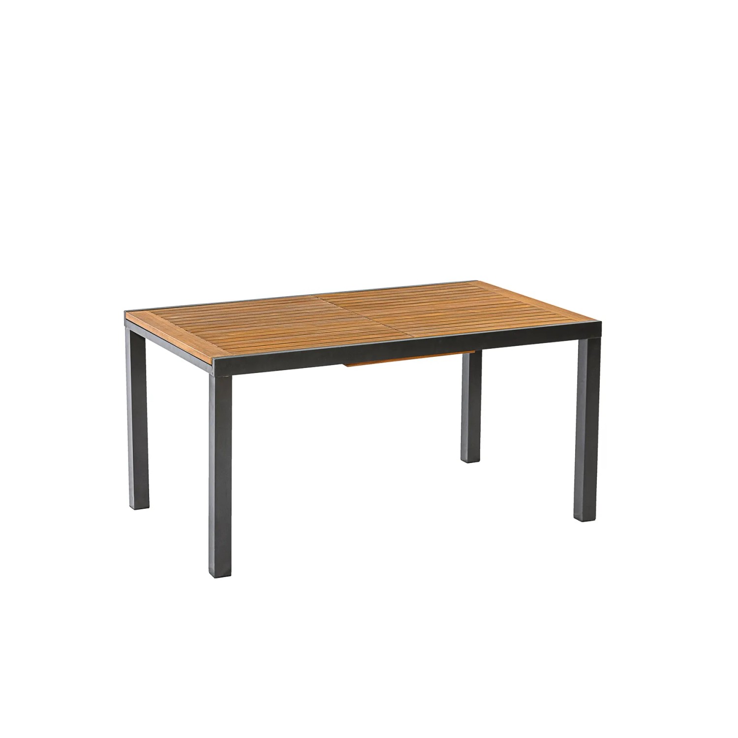 Merxx Tilos Ausziehtisch für Gartenmöbelset. Akazienholzplatte, graphitfarbenes Aluminiumgestell.