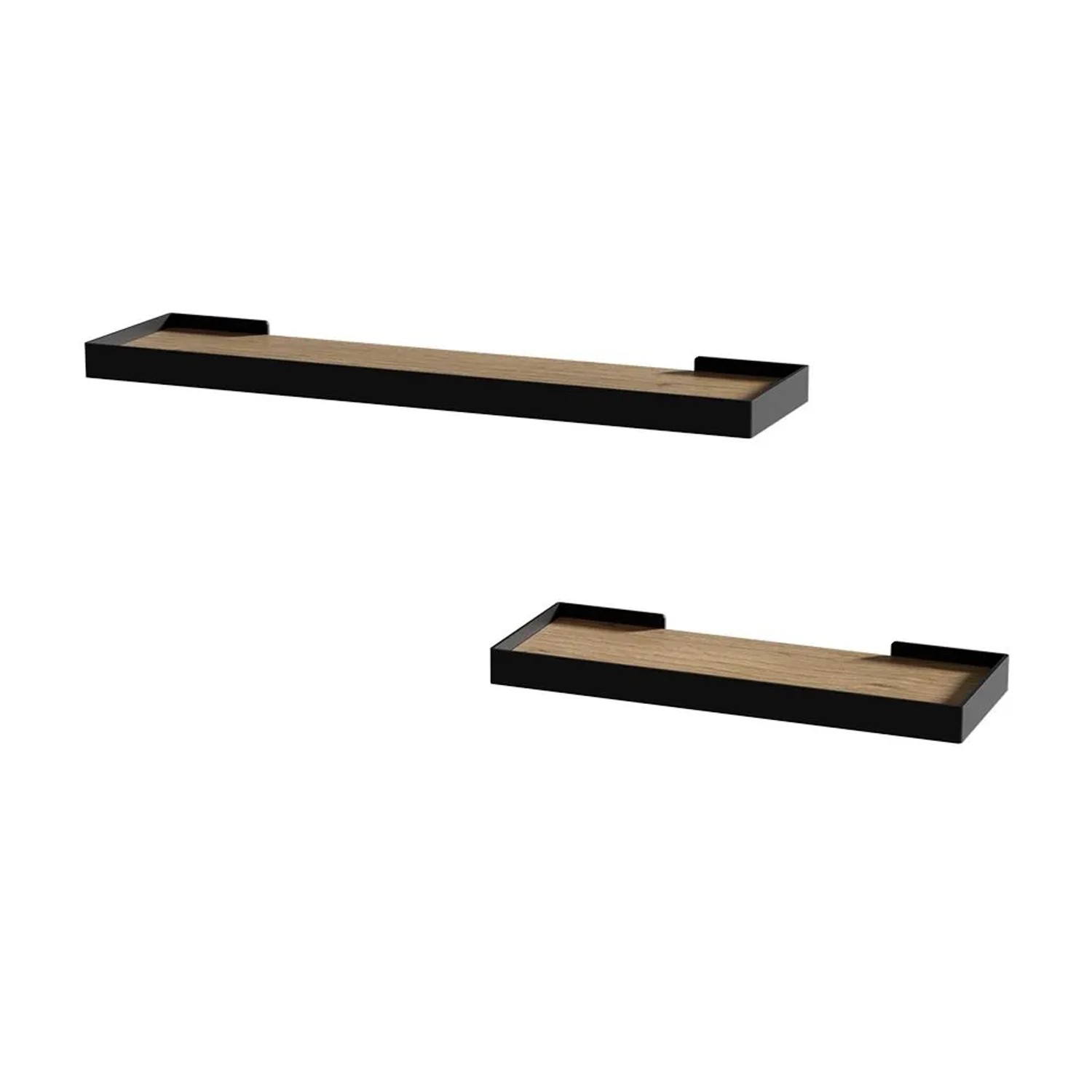 Vicco Wandregal Erni Schwarz Eiche 60 x 3 2er-Set Art Nr 54231