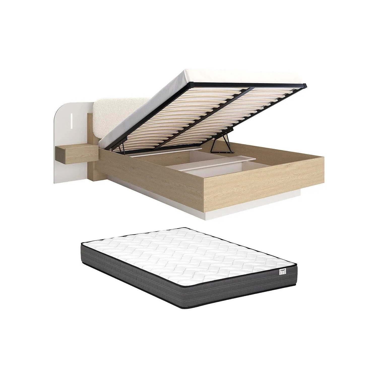 Vente-unique Bett Mit Bettkasten Lyorima Beige 249 cm