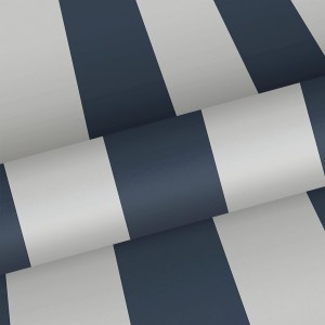 Sanders & Sanders Vliestapete mit Streifen in Dunkelblau und Grau, 53 cm breit.
