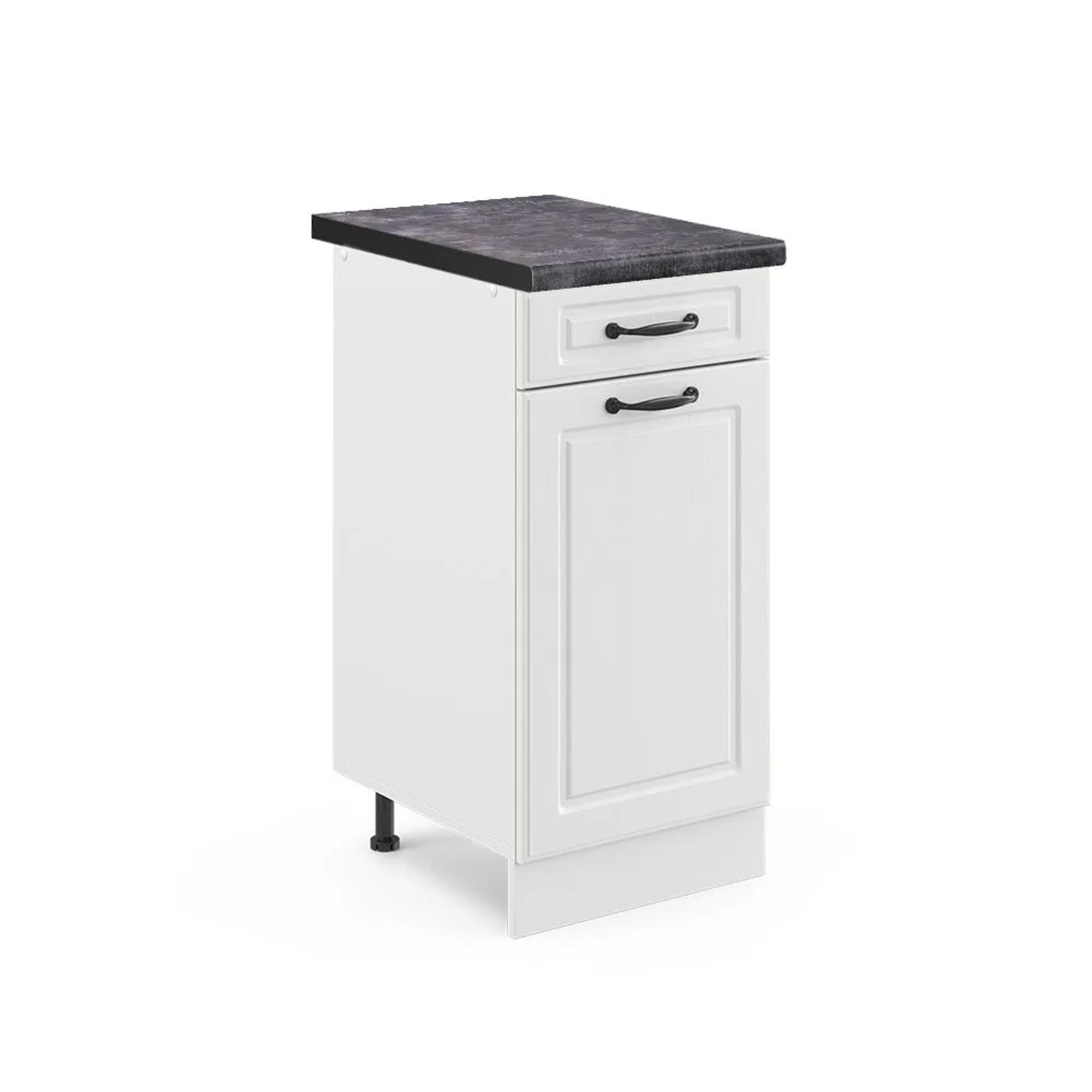 Vicco Küchenunterschrank R-Line Weiß Landhaus Weiß 40 cm AP Anthrazit