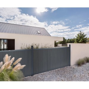 Home Deluxe WPC-Sichtschutzzaun Callado Premium 2 Elemente 115x 383 cm Anthrazit